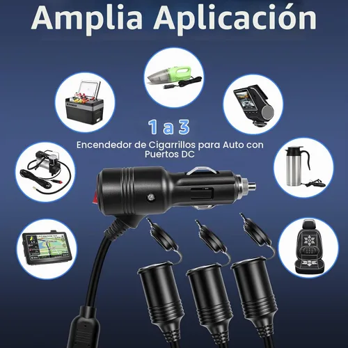Vista 5 de Divisor de Encendedor de Cigarrillos, Divisor de 12 V, Adaptadores Duales de Encendedor de Cigarrillos para Coches, Enchufe de Encendedor