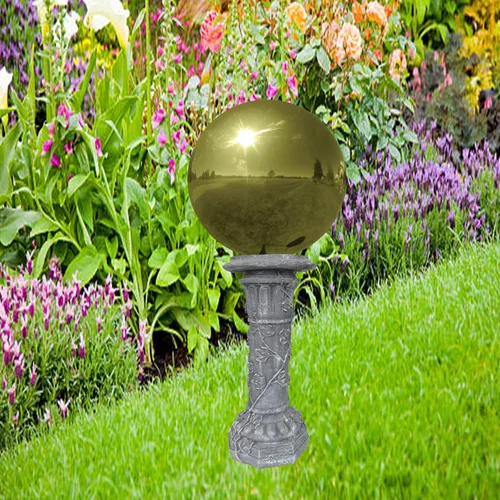 Vista 3 de Very Cool Stuff GLD06 Gazing Globo de acero inoxidable, 6 pulgadas de diámetro, dorado