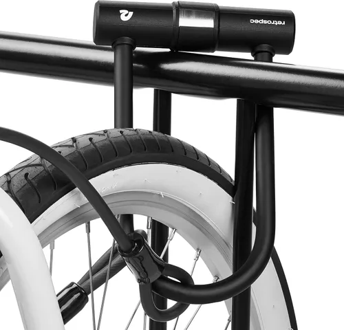 Vista 5 de Retrospec Lookout - Cerradura para bicicleta con bloqueo en U con cable de seguridad de 4 pies, cerradura de bicicleta antirrobo resistente