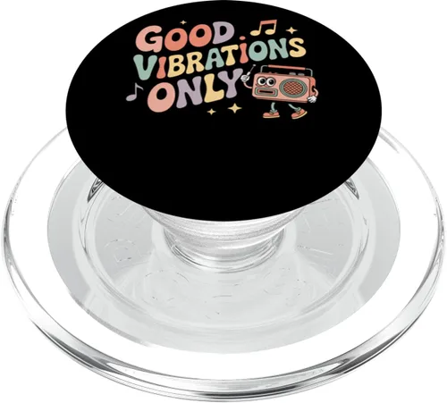 Vista 7 de Good Vibrations Only Retro Boombox Fun PopSockets Adhesive PopGrip