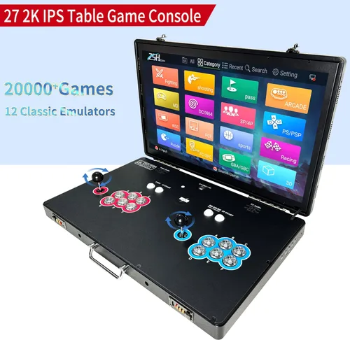 Vista 6 de 23000 en 1 Consola de juegos de arcada portátil 3D Pantalla HD de 27 pulgadas Jugadores duales Pandoras Box RK3288 Máquina de videojuegos retro Caja
