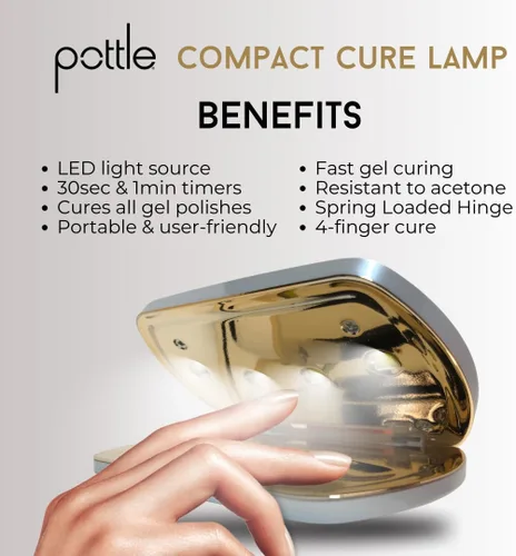 Vista 3 de Pottle - Mini luz UV para uñas, lámpara de uñas UV, luz de uñas para uñas de gel con 2 temporizadores para extensión rápida de uñas, lámpara LED