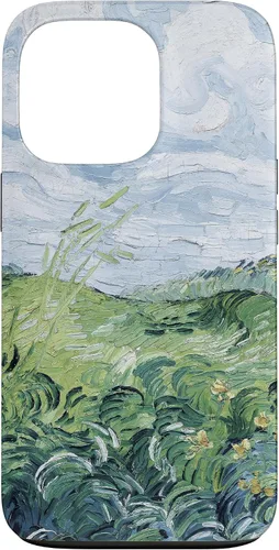 Vista 10 de Van Gogh - Carcasa para iPhone 17, diseño de campos de trigo verde