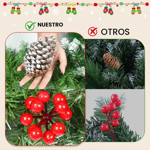 Vista 3 de Guirnalda de Navidad con luces de 9 pies, guirnalda de Navidad artificial de 250 piezas de ratán verde, decoración artificial para escaleras, pared