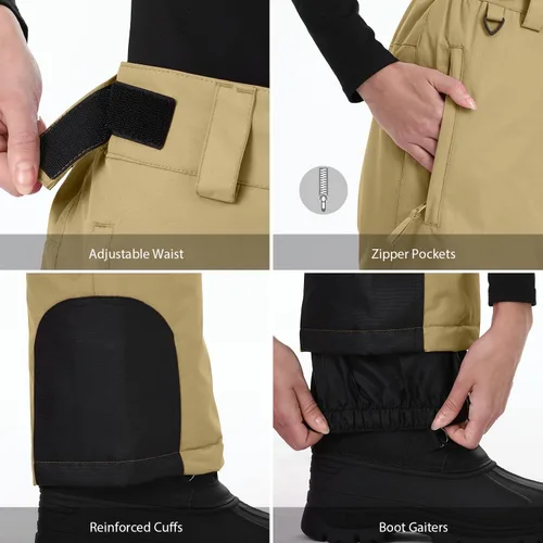 Vista 6 de Sportneer - Pantalones de esquí y snowboard con aislamiento para mujer