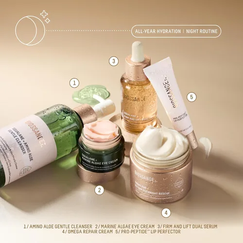 Vista 9 de Biossance Squalane + Firm & Lift Dual Serum - Suero facial para piel madura - Levanta e hidrata - Reduce las arrugas - Ácido hialurónico, escualano
