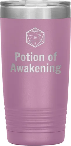 Vista 2 de Vaso D20 Potion of Awakening de 20 onzas, regalo novedoso para D&D Cup Dnd Dungeons and Dragons, vasos aislados Negro
