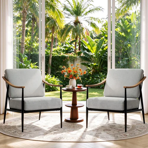 Vista 14 de RNKSFX - Silla con acentos modernos para sala de estar/dormitorio, silla de mediados de siglo con brazos, silla decorativa tapizada para oficina