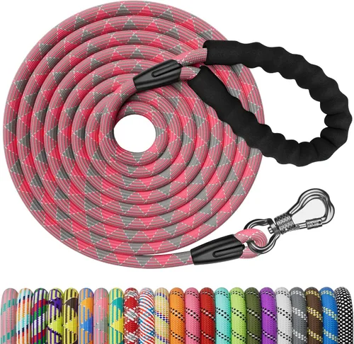 Vista 21 de NTR Correa de perro de 3 pies resistente, Correas de perro de cuerda verde con gancho giratorio y con candado y mango acolchado cómodo, Correa
