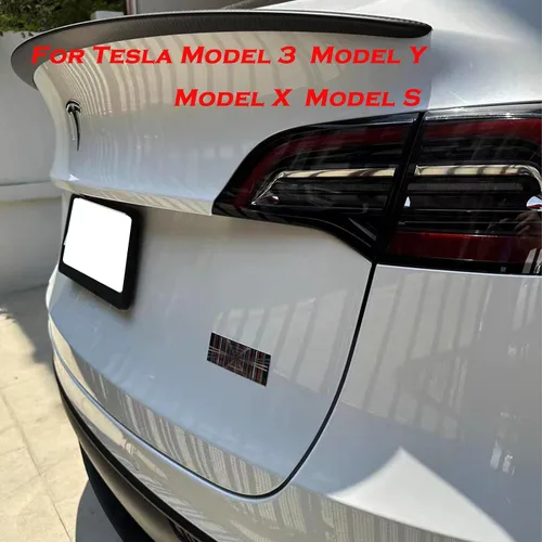 Vista 2 de YHCDSEA Emblema de doble motor para decoración a cuadros compatible con Tesla Model 3 Y X S accesorios (A-Plaid)