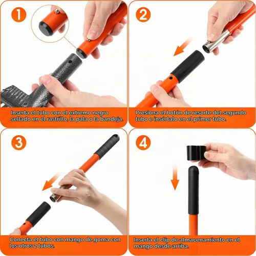 Vista 6 de Recogedor de Heces para Perros, Recogedor de Heces con Mango Largo Desmontable para Perros Grandes, Medianos y Pequeños con Rastrillo de Metal