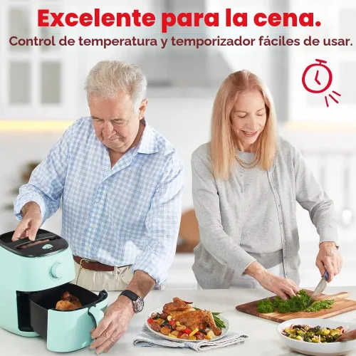 Vista 4 de Dash Tasti-Crisp - Freidora de aire pequeña, 2.6 cuartos de galón, 1-2 personas, aguamarina
