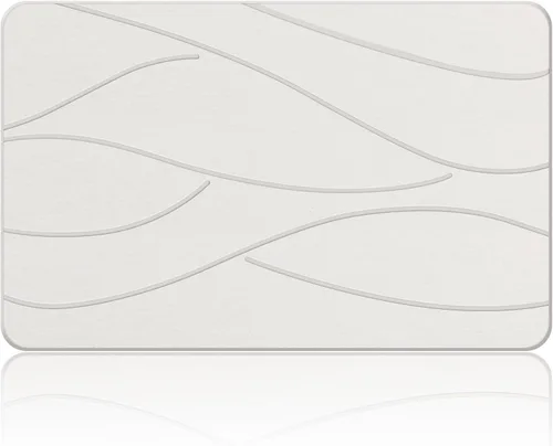 Vista 7 de Veeloim Alfombrilla de baño de piedra de tierra de diatomeas, antideslizante, de secado rápido, alfombrilla de ducha de piedra de diatomita