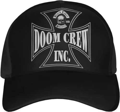Vista 2 de Black Rock Label Music Society Band Doom Crew Inc Gorra de béisbol ajustable Sombrero casual al aire libre Sun Chapeau Unisex Negro, Negro