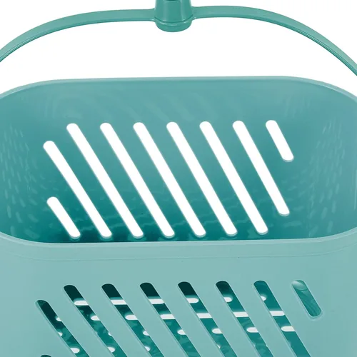Vista 5 de STOBAZA Cesta de ducha colgante de plástico con gancho para baño, salud, cosméticos, spa, azul