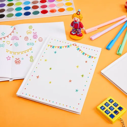 Vista 6 de Henoyso 50 libros blancos de tapa dura en blanco para que los niños escriban historias, 40 páginas de 6 x 8 pulgadas, cuaderno de bocetos en blanco