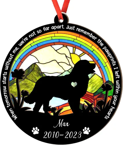Vista 17 de Adorno personalizado para atrapasoles de sabueso afgano, adorno de Navidad de sabueso afgano, regalo para perro amante, sabueso afgano conmemorativo