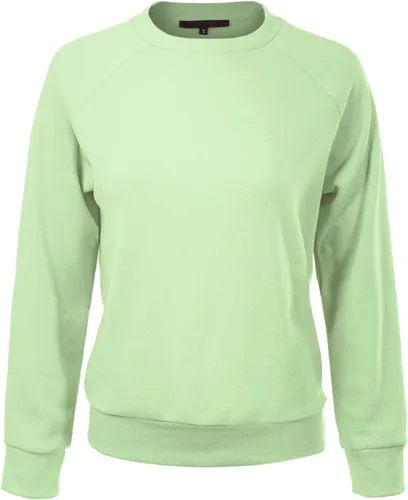 Vista 43 de MixMatchy Sudadera básica suave y cómoda de forro polar con cuello redondo para mujer