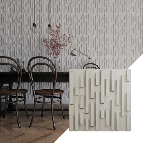 Vista 14 de Ekena Millwork 19 5/8 pulgadas de ancho x 19 5/8 pulgadas de alto, ladrillo escalonado EnduraWall decorativo 3D, cobre envejecido