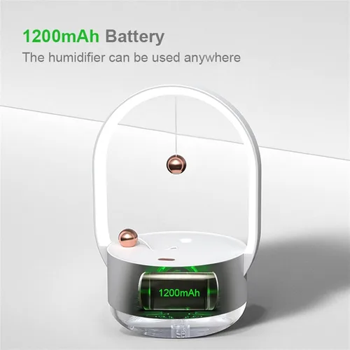 Vista 8 de Humidificadores para dormitorio, humidificador de 11.8 fl oz, humidificador recargable por USB, generador de niebla de aire inalámbrico, difusor
