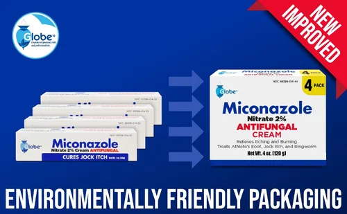 Vista 2 de Globe Paquete de 4 crema antifúngica de nitrato de miconazol al 2%, cura la mayoría de los pies de atletas, picor deportista, tiña y más. Tubo de 1