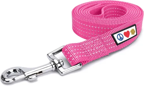 Vista 47 de Pawtitas - Correa personalizada de 6 pies para perro rosa XS/S con nombre y número de teléfono bordados, correa fuerte de nylon para razas pequeñas