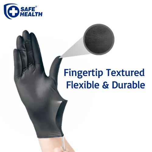 Vista 2 de SAFE HEALTH Guantes desechables industriales de nitrilo, caja grande de 3.5 mil, sin polvo, sin látex, salón de belleza, estudio de uñas, reparación