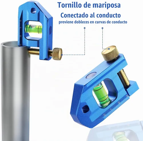 Vista 4 de WORKPRO Nivel de flexión del conducto, nivel magnético de torpedo pequeño, frasco de burbujas para medición de 90°, construcción de aleación