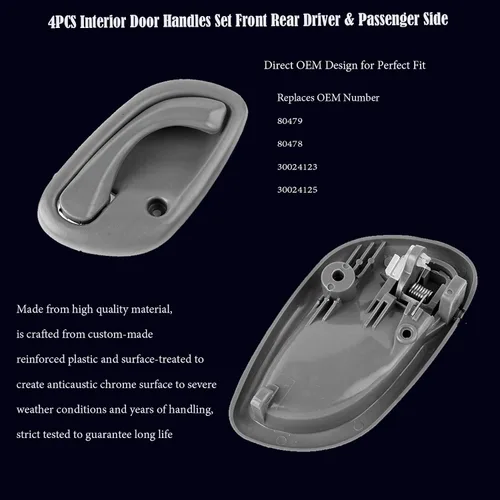 Vista 6 de Manija de puerta interior Chevy Tracker, apta para 1999-2004, Suzuki Vitara 99-05, Grand Vitara 95-02, Esteem delantera y trasera, lado