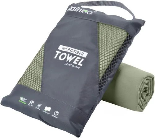 Vista 13 de Toalla de microfibra Rainleaf perfecta para viajes y gimnasio y camping. Secado rápido - Super absorbente - Ultra compacta - Liviana. Adecuada