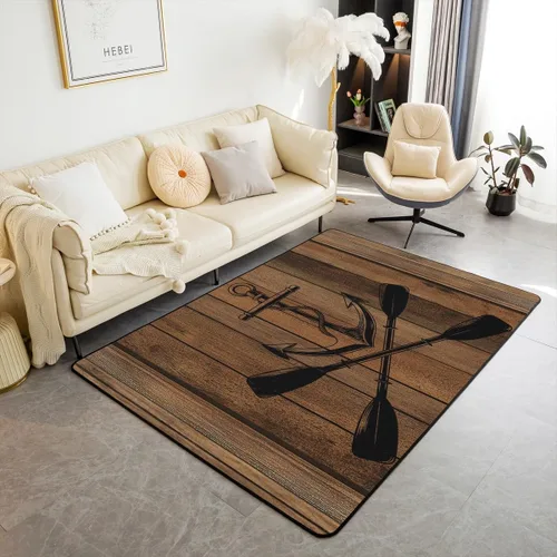 Vista 15 de Alfombra de fogata de 3 x 5 pies, decoración de tocones de árbol de bosque para niñas, mujeres, hombres y adolescentes, alfombra de madera marrón