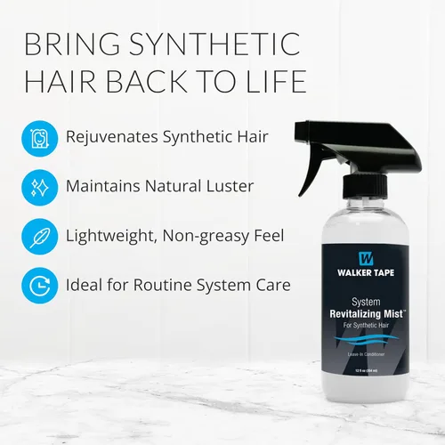 Vista 2 de Walker Tape System Revitalizing Mist Spray de 12 onzas líquidas para sistemas de cabello sintético, cuidado de la peluca, soporte desenredante