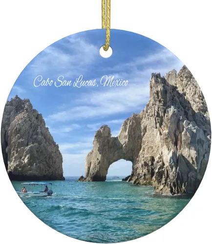 Vista 21 de Abruzzo - Adorno de cerámica de 3 pulgadas impreso de doble cara para Navidad, recuerdo de viaje por la ciudad, adornos colgantes redondos, regalos