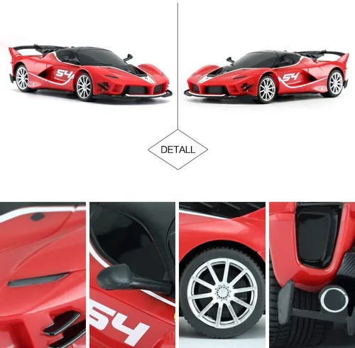 Vista 5 de RASTAR Ferrari Coche De Juguete 1/24 Ferrari FXX K EVO Coche De Control Remoto Para Niños Adultos - Rojo