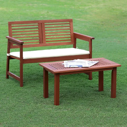Vista 2 de Furinno FG161167 Tioman Banco de madera dura para exteriores en aceite de teca, natural