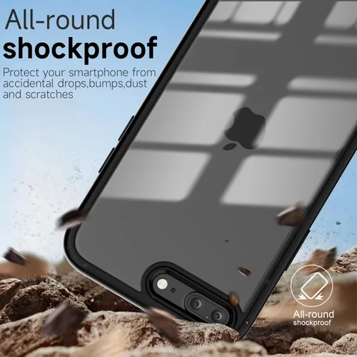 Vista 6 de LoeoeL para iPhone 8 Plus/ 7 Plus Funda Transparente, Funda Híbrida de Teléfono [Plástico Duro y Parachoques de Silicona Suave] Cubierta Protectora