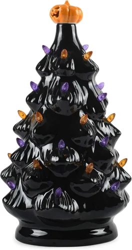 Vista 3 de Raz 4019225 Árbol iluminado de Halloween, 11.25 pulgadas, multicolor
