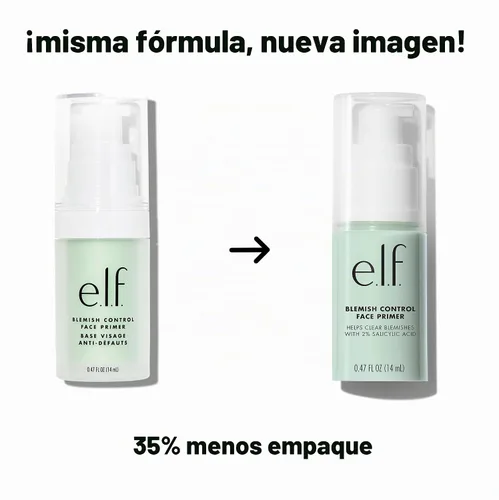 Vista 3 de e.l.f. Imprimación facial para control de imperfecciones, base de maquillaje calmante e hidratante para combatir imperfecciones, agarra
