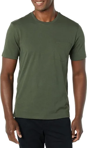 Vista 5 de Tienda Essentials Camiseta ajustada de manga corta con cuello redondo y bolsillo para hombre
