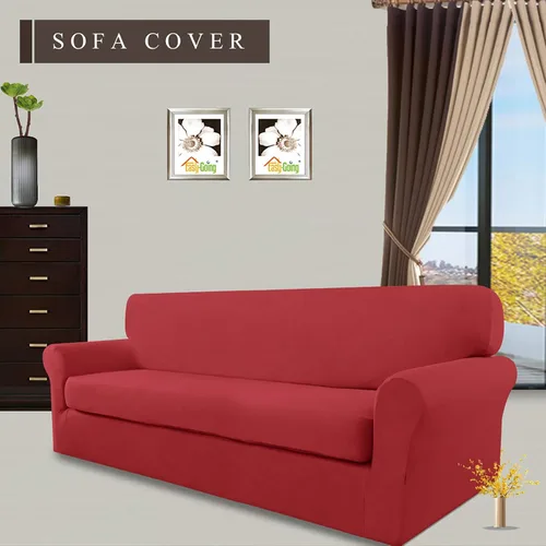 Vista 2 de Easy-Going - Funda elástica de microfibra de 2 piezas para sofá, funda suave de elastano, protector lavable para muebles con parte inferior elástica