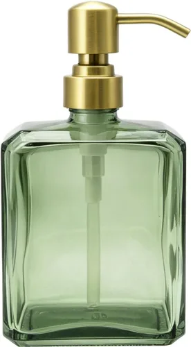Vista 18 de Dispensador de jabón de vidrio ámbar rectangular, bomba negra, 13.5 Botella ámbar con bomba negra