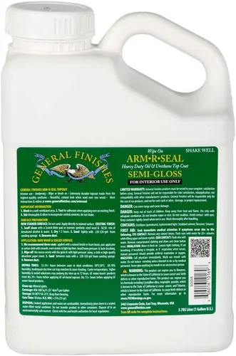 Vista 3 de General Finishes Arm-R-Seal Capa protectora a base de aceite, 1 cuarto de galón, brillante