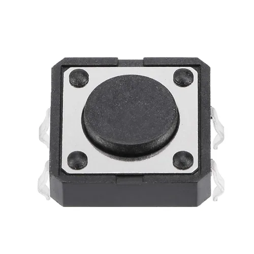 Vista 5 de uxcell 0.472x0.472x0.169 in Panel Mini PCB Interruptor de botón táctil momentáneo DIP Negro, Gris 10PCS