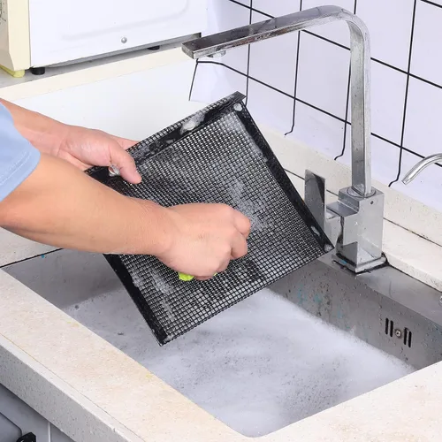 Vista 8 de Bolsas de malla para parrilla de barbacoa reutilizables para parrillas al aire libre, 3 bolsas antiadherentes para parrillas eléctricas de gas
