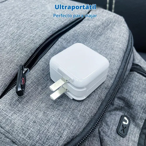 Vista 7 de Cargador para iPad, adaptador de bloque portátil plegable rápido de 12W USB para iPad, con cable de carga USB A a Lightning para iPhone, compatible