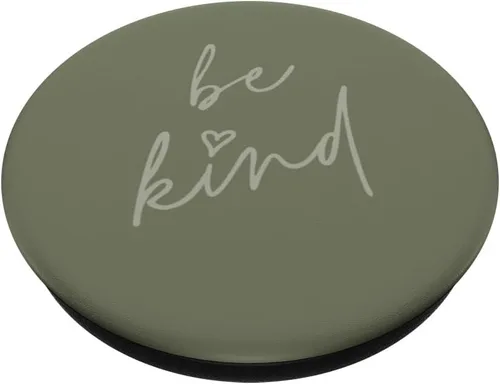 Vista 2 de Be Kind - Lindo dicho inspirador positivo (verde oliva) PopSockets estándar PopGrip