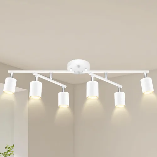 Vista 8 de BoostArea Kit de Iluminación de Riel LED de 2 Luces, Blanco Iluminación de Focos de Techo de 2 Vías, Cabezal de Luz Flexiblemente Giratorio