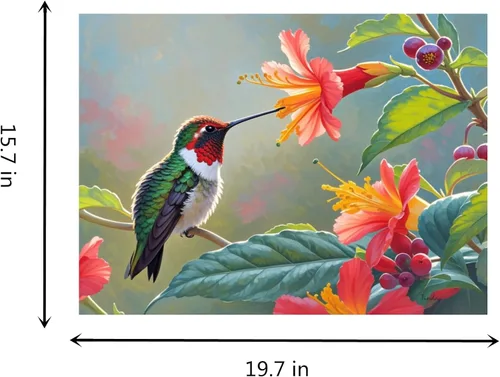 Vista 5 de TINDAY Kit de pintura al óleo por números para adultos, pintura de colibrí por números para adultos, principiantes, pintura en lienzo por números