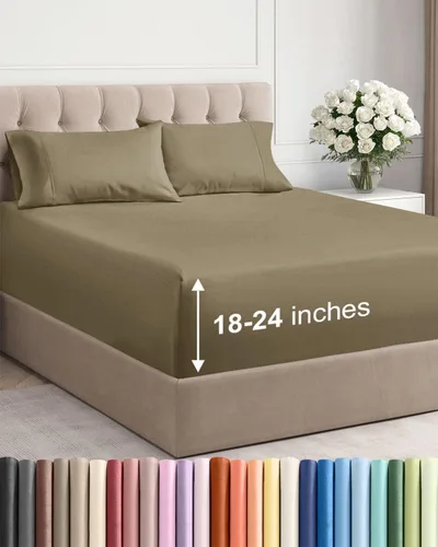 Vista 16 de Sábanas individuales de bolsillo extra profundo, sábanas transpirables y refrescantes de 3 piezas, juego de sábanas de lujo para hotel, suaves, sin