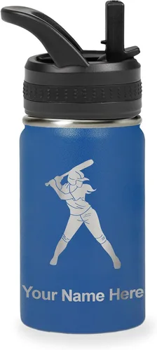 Vista 67 de LaserGram Botella de agua personalizada de 32 onzas, jugador de softbol Regalo grabado para jugadores de sóftbol, acero inoxidable aislado al vacío